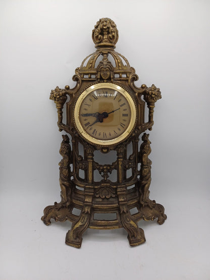 Horloge murale en laiton doré – Fonctionne à pile – Vintage AR CONCEPT