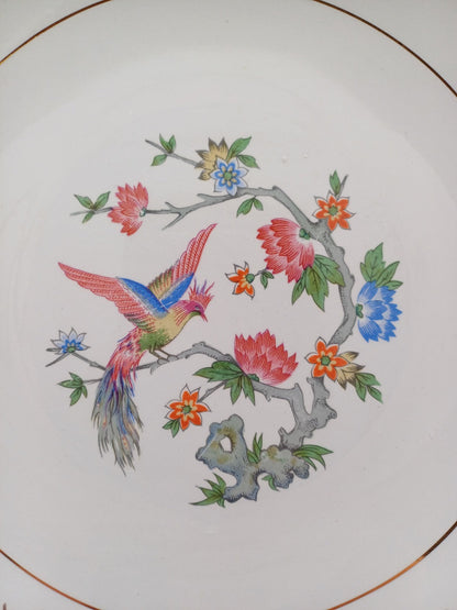 Plat à gâteau en porcelaine – Décor floral – Lunéville, France - Collection AR CONCEPT