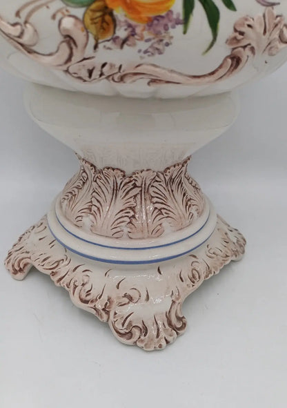 Vase / Potiche en Céramique Italienne – Bassano Tellatin Orsato – Décor Floral AR CONCEPT
